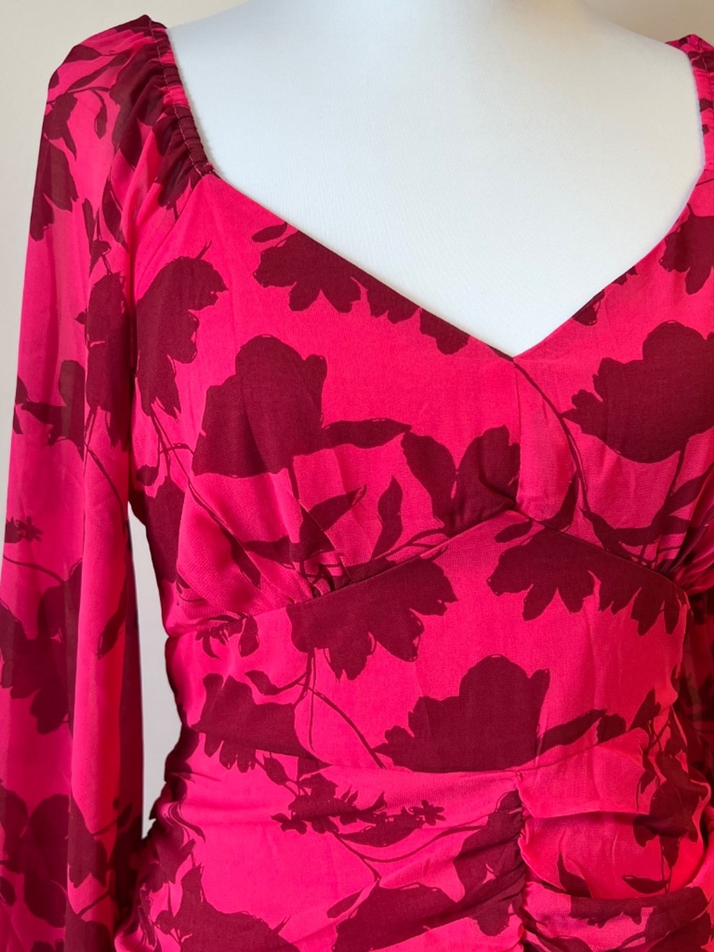 LUSH Ruched Floral Mini Dress - Picture 2 of 5